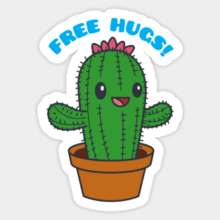 Free Hugs Cactus Sticker